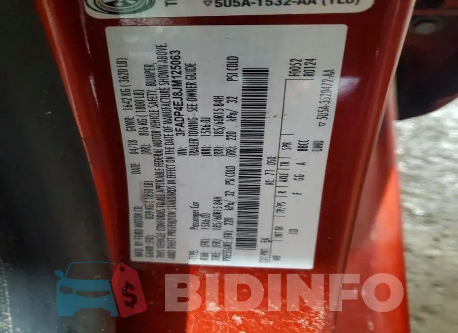 3FADP4EJ8JM125063 Photo# 13