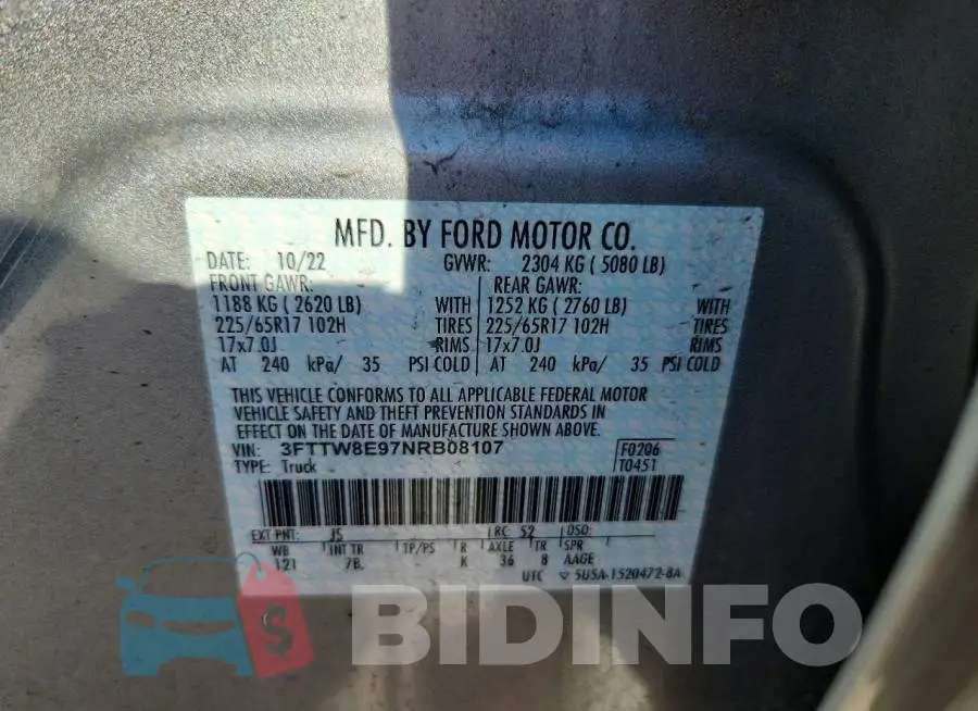 3FTTW8E97NRB08107 Photo# 12