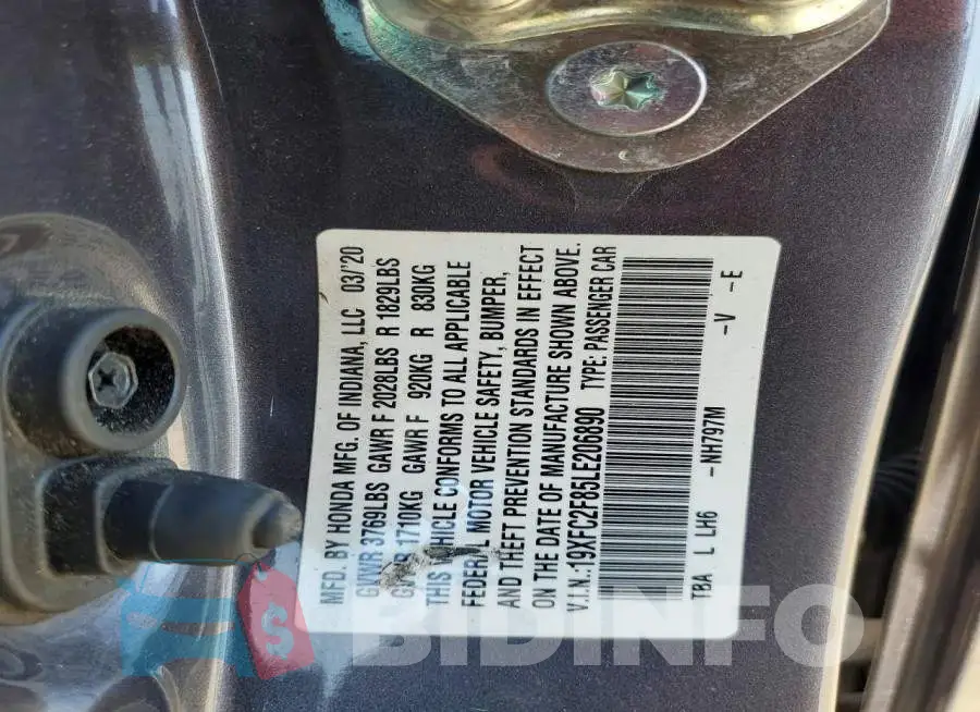 19XFC2F85LE206890 Photo# 12