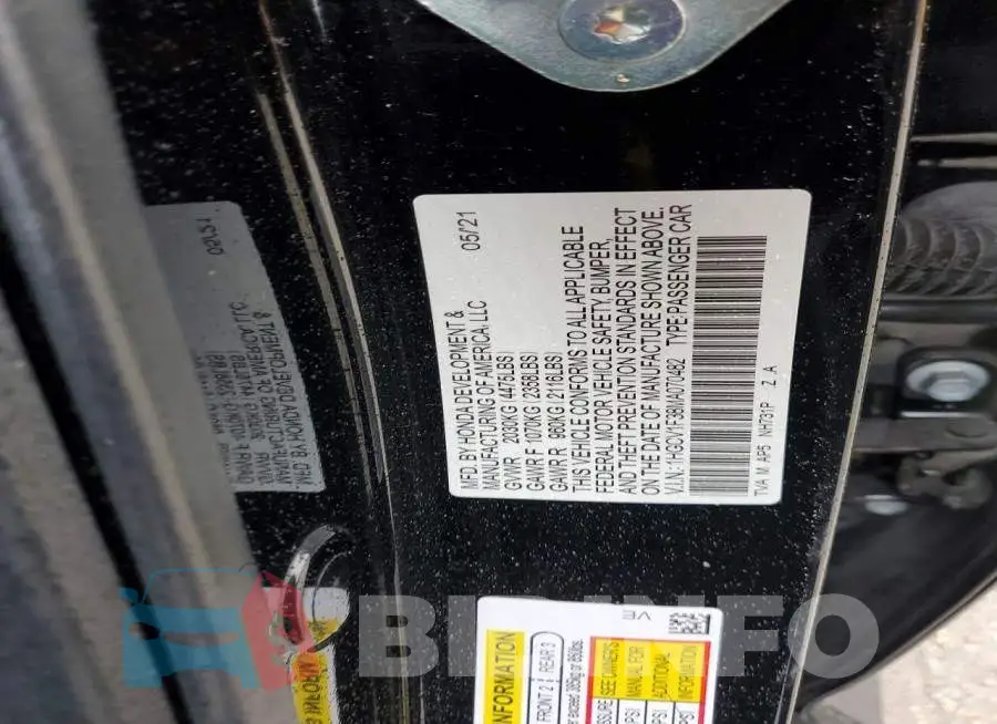 1HGCV1F38MA070482 Photo# 11