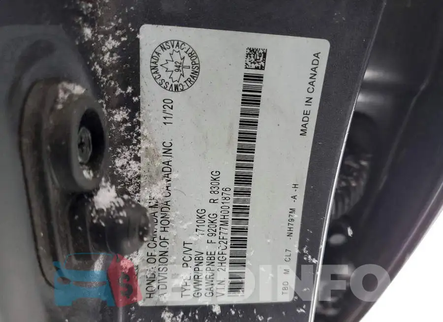 2HGFC2F77MH001876 Photo# 12