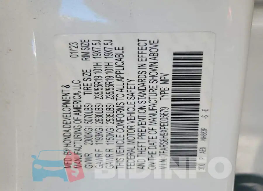 7FARS6H9XPE005679 Photo# 13
