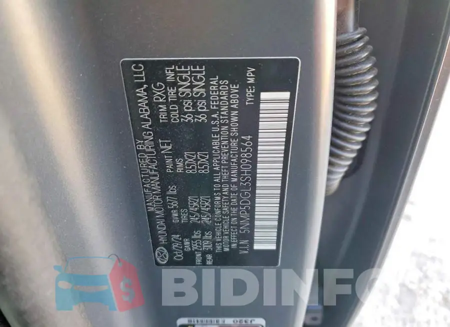 5NMP5DGL3SH098564 Photo# 12