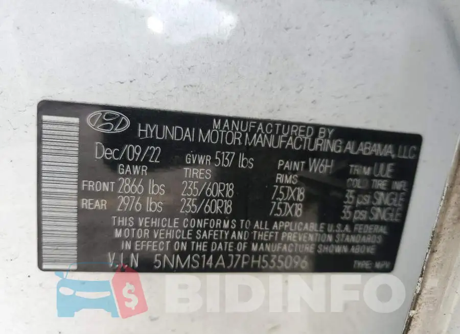 5NMS14AJ7PH535096 Photo# 13