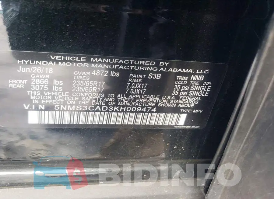 5NMS3CAD3KH009474 Photo# 13