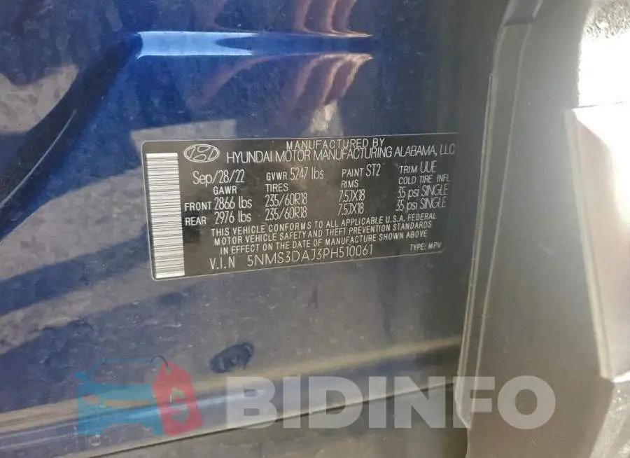 5NMS3DAJ3PH510061 Photo# 13