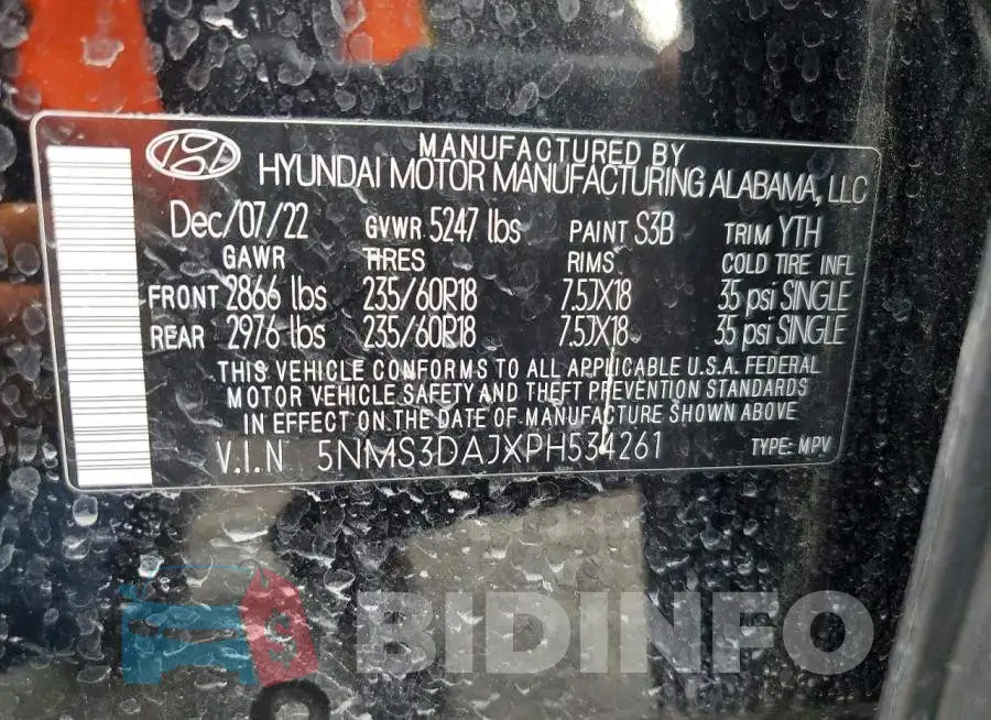 5NMS3DAJXPH534261 Photo# 14