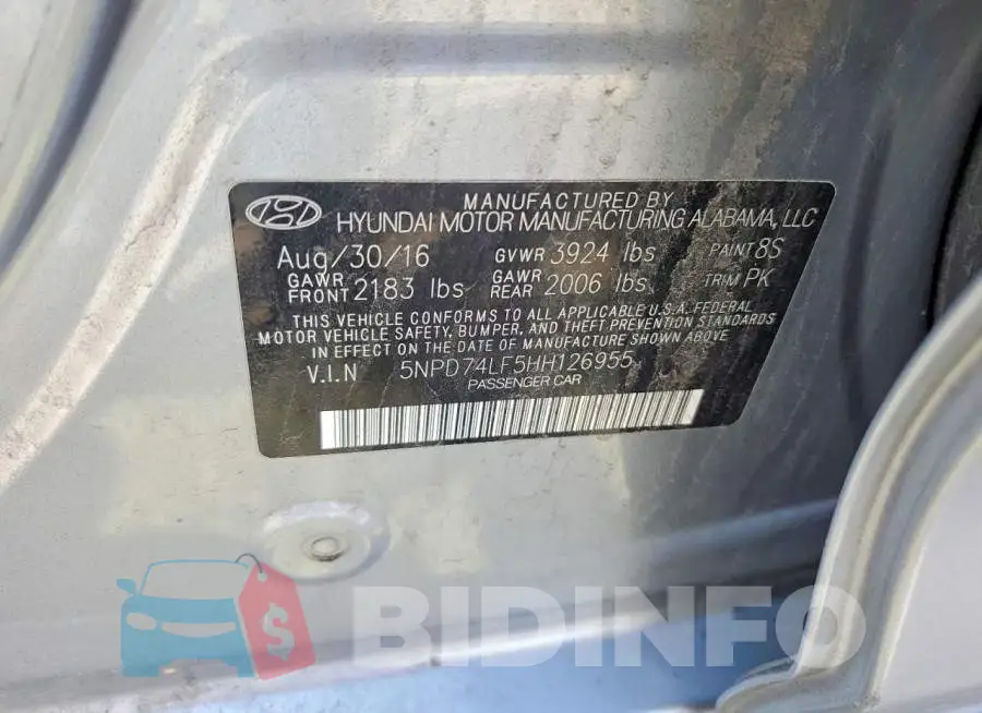 5NPD74LF5HH126955 Photo# 12