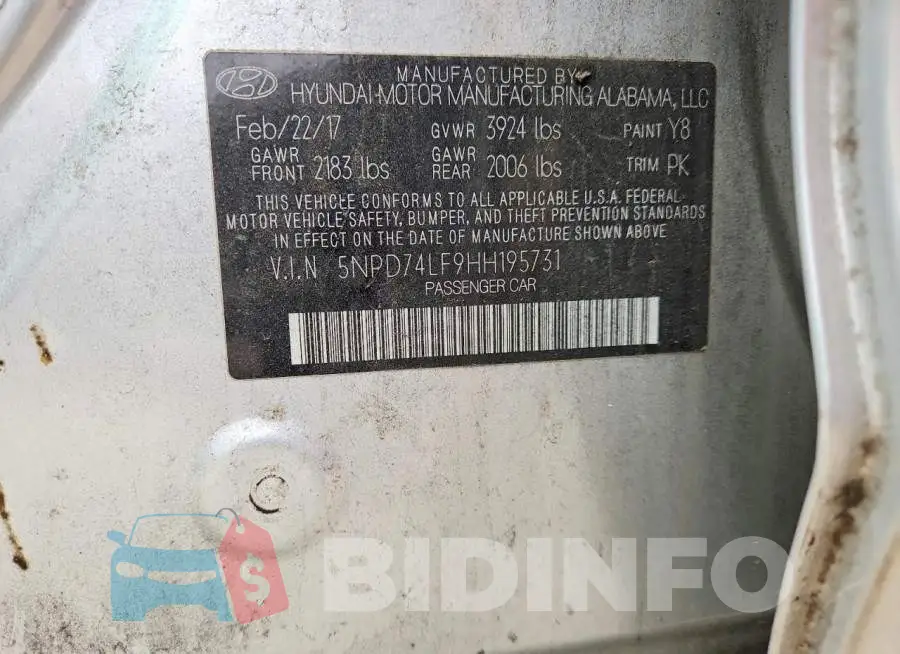 5NPD74LF9HH195731 Photo# 12