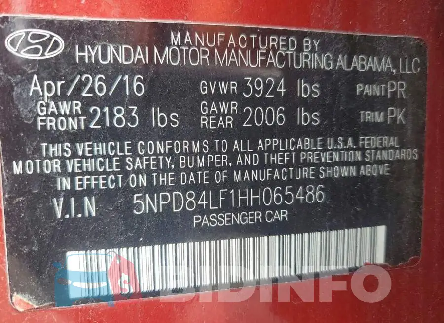 5NPD84LF1HH065486 Photo# 12