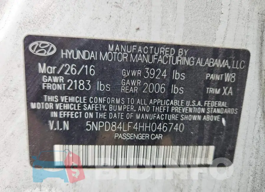 5NPD84LF4HH046740 Photo# 12