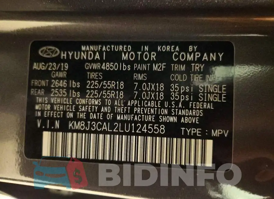 KM8J3CAL2LU124558 Photo# 12