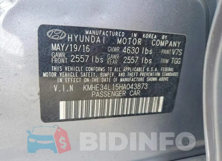 KMHE34L15HA043873 Photo# 12