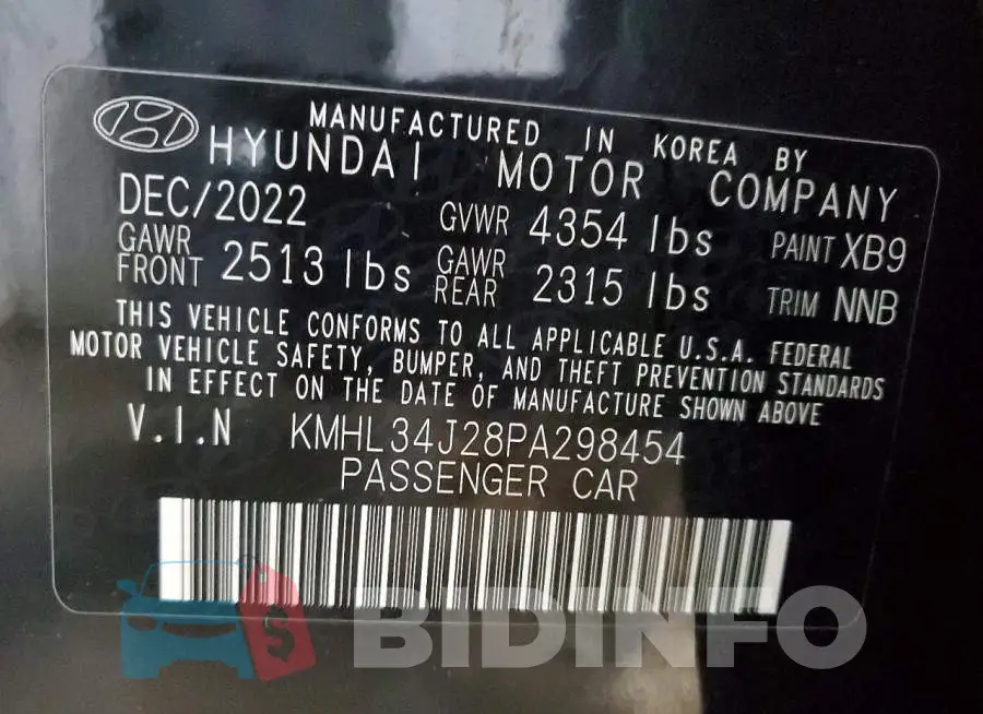 KMHL34J28PA298454 Photo# 12