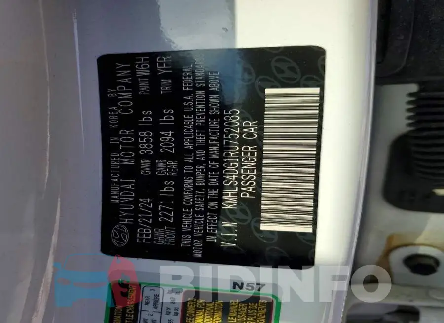 KMHLS4DG1RU752085 Photo# 12