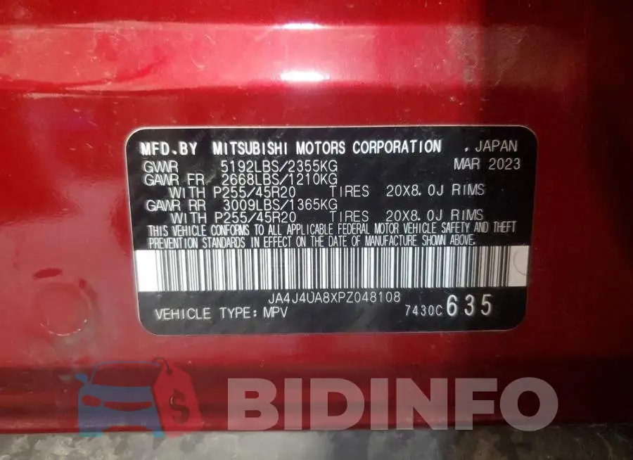 JA4J4UA8XPZ048108 Photo# 13