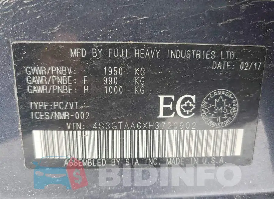 4S3GTAA6XH3720902 Photo# 12