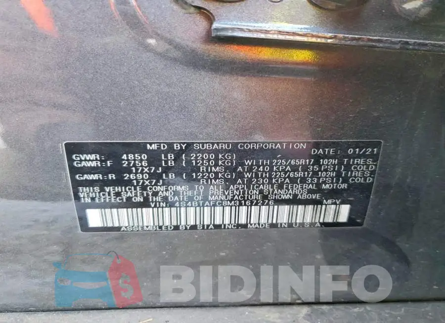 4S4BTAFC8M3167276 Photo# 13