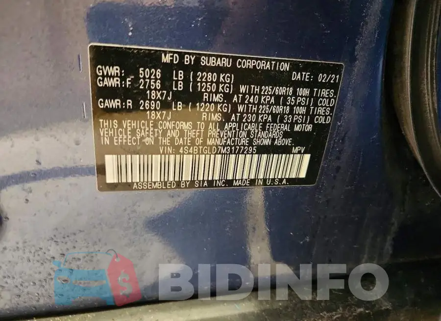 4S4BTGLD7M3177295 Photo# 13