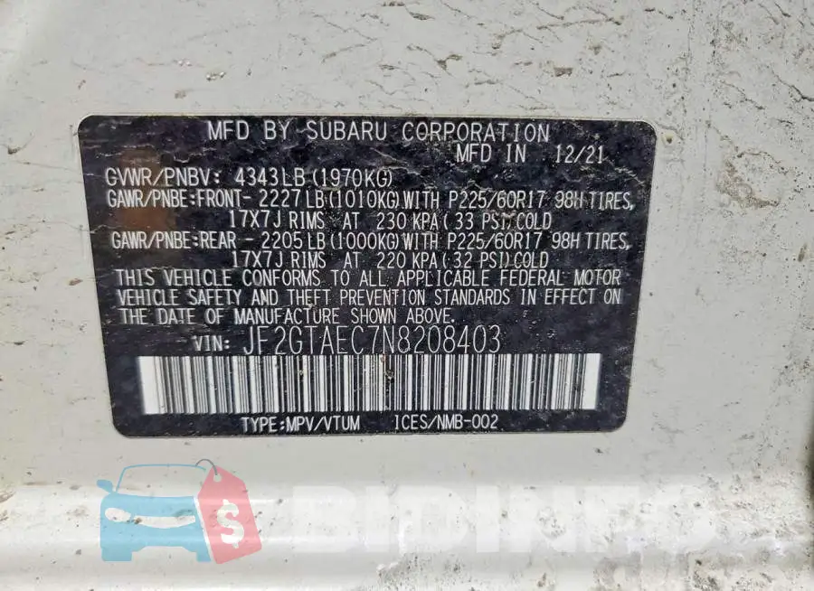 JF2GTAEC7N8208403 Photo# 13