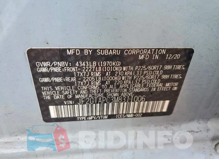 JF2GTAPC3M8311006 Photo# 13