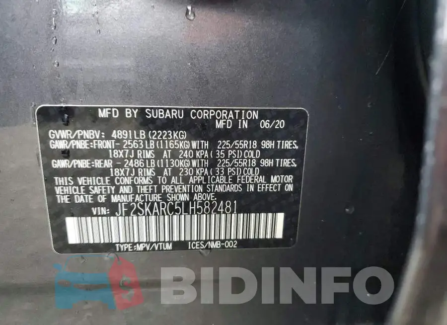 JF2SKARC5LH582481 Photo# 13