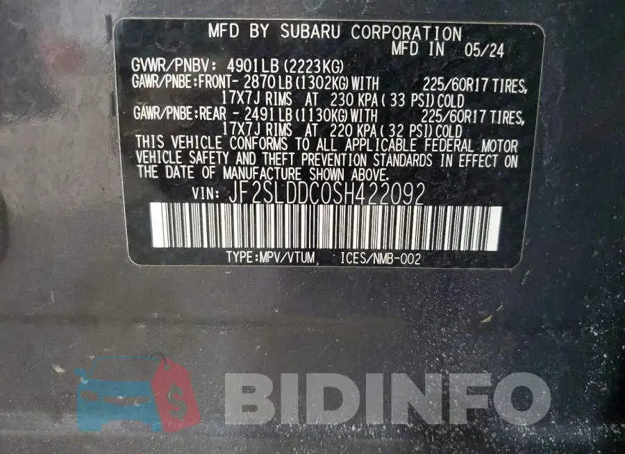 JF2SLDDC0SH422092 Photo# 12