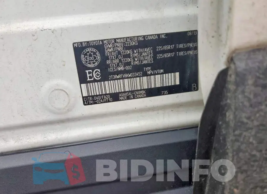2T3RWRFV6KW033452 Photo# 14