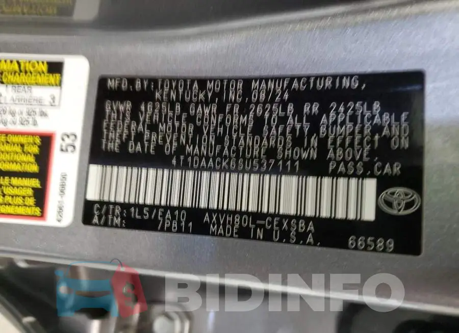 4T1DAACK6SU537111 Photo# 13