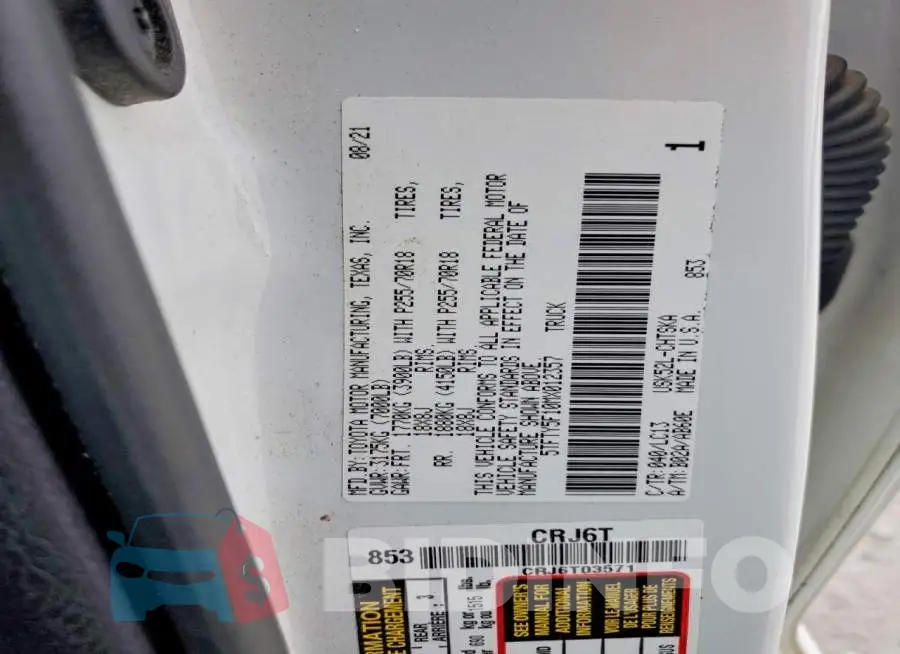 5TFTY5F10MX012357 Photo# 12