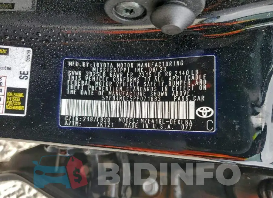 5YFB4MDE5PP071883 Photo# 12