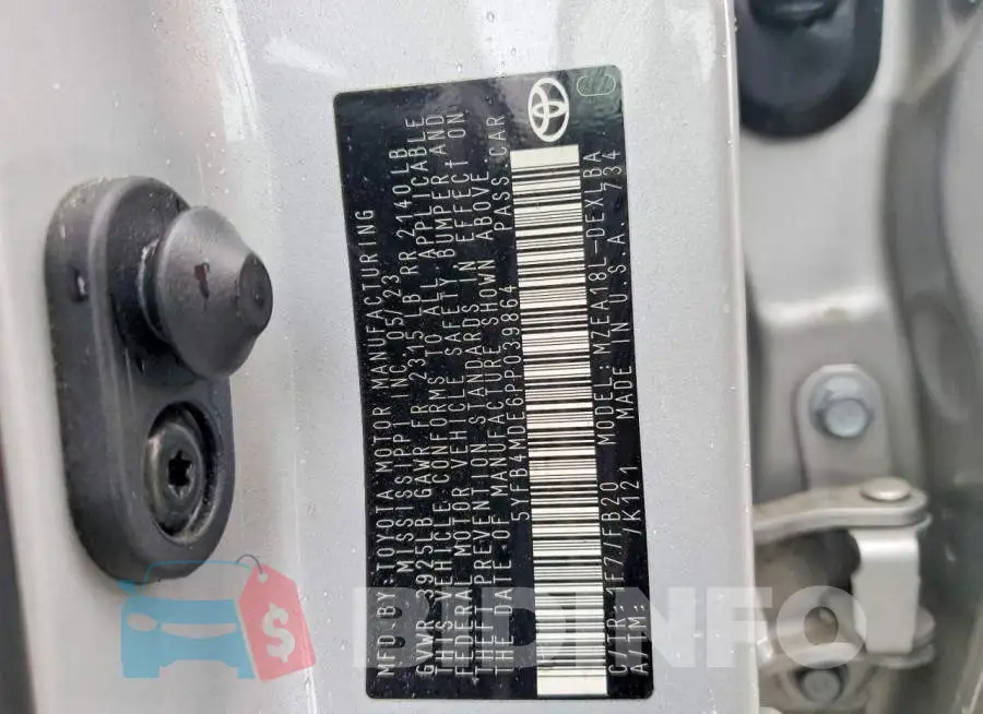 5YFB4MDE6PP039864 Photo# 13