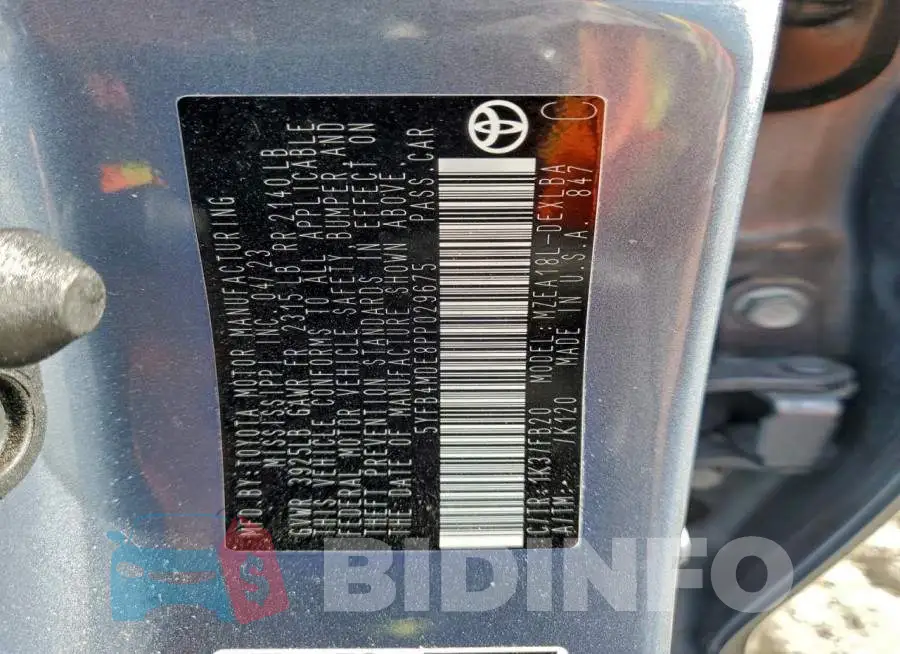 5YFB4MDE8PP029675 Photo# 13