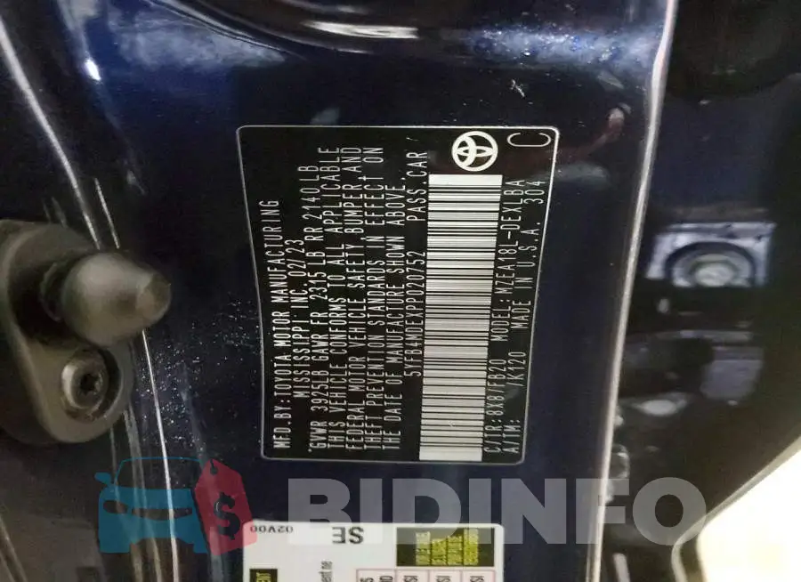 5YFB4MDEXPP020752 Photo# 12