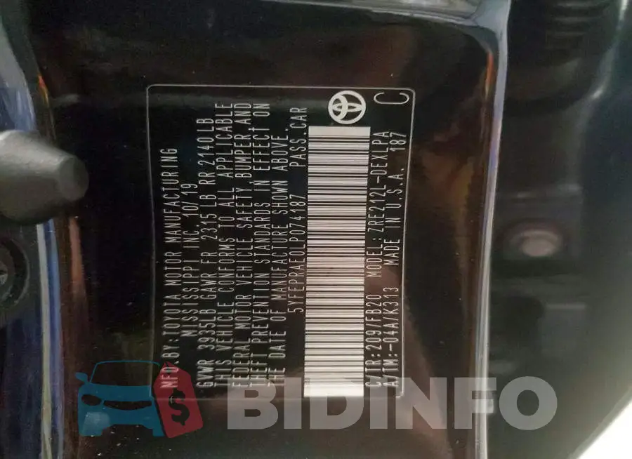 5YFEPRAE0LP074187 Photo# 12