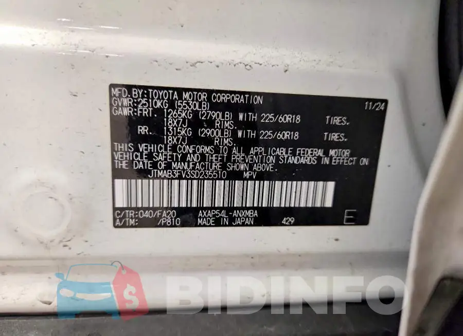 JTMAB3FV3SD235510 Photo# 13