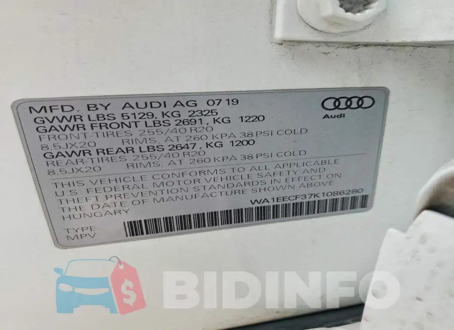 WA1EECF37K1086280 Photo# 13