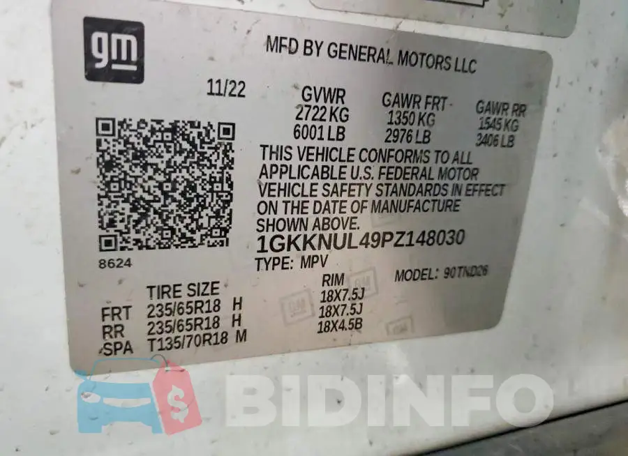 1GKKNUL49PZ148030 Photo# 13