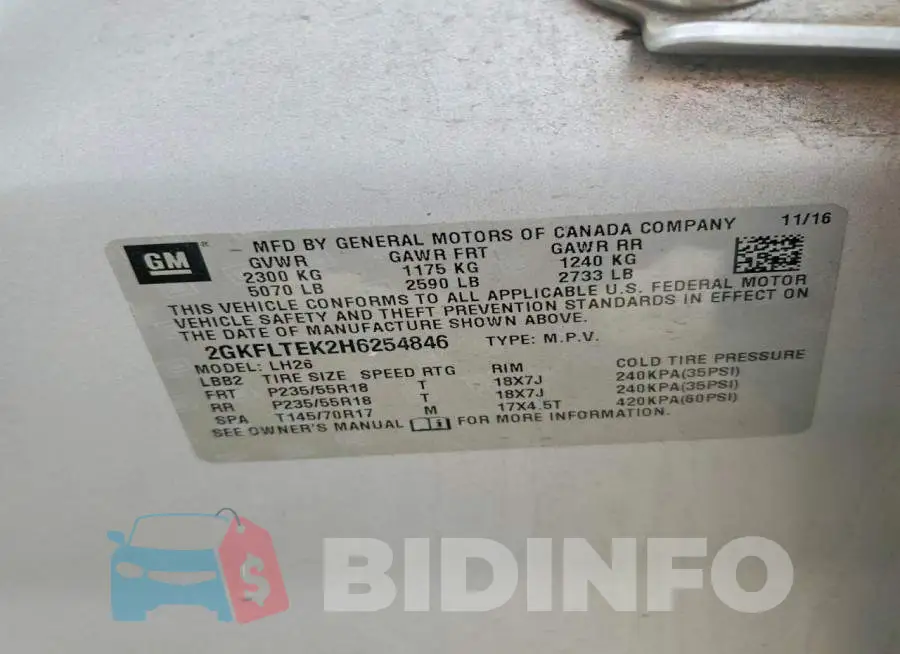 2GKFLTEK2H6254846 Photo# 13