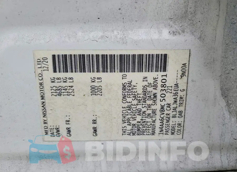 1N4AA6CV8MC503801 Photo# 12