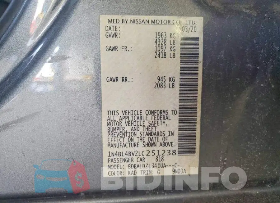 1N4BL4BV2LC251238 Photo# 13