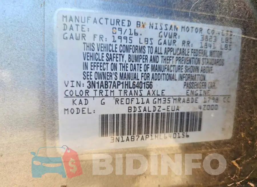 3N1AB7AP1HL640156 Photo# 12