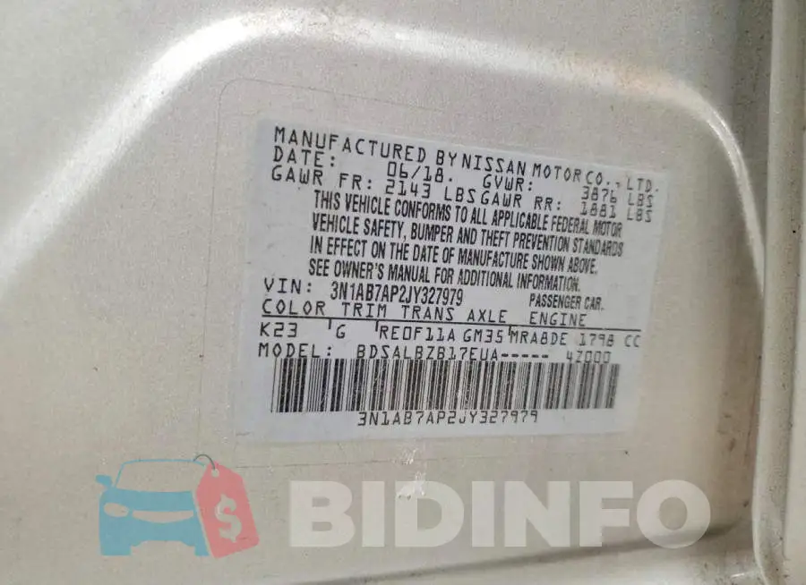 3N1AB7AP2JY327979 Photo# 13