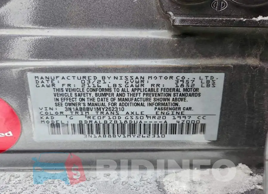 3N1AB8BV1MY262310 Photo# 12