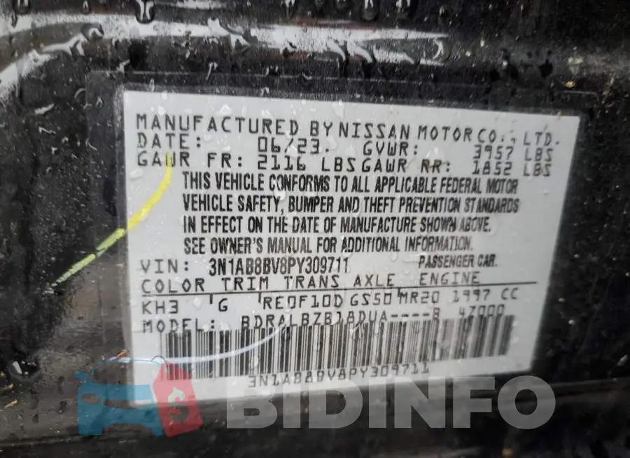 3N1AB8BV8PY309711 Photo# 12