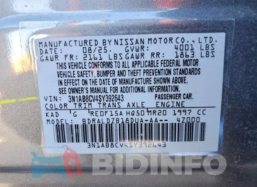 3N1AB8CV4SY392643 Photo# 13
