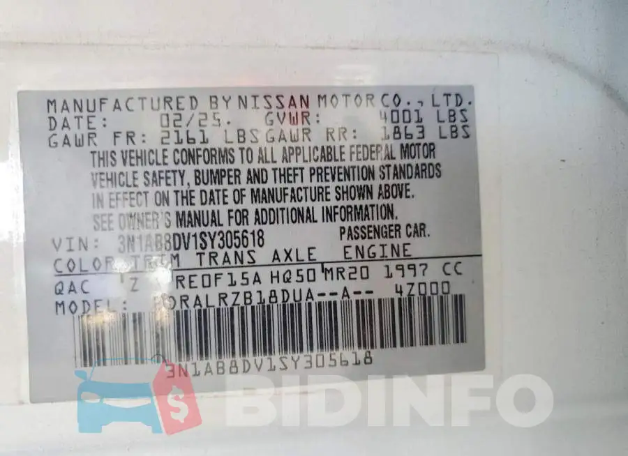 3N1AB8DV1SY305618 Photo# 12