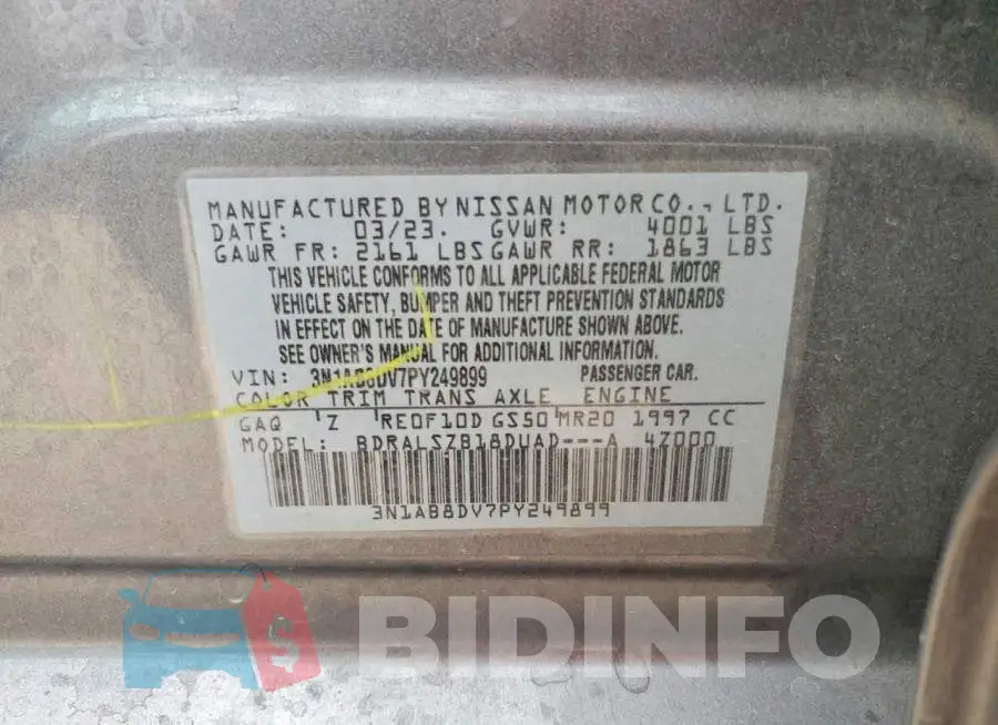 3N1AB8DV7PY249899 Photo# 12