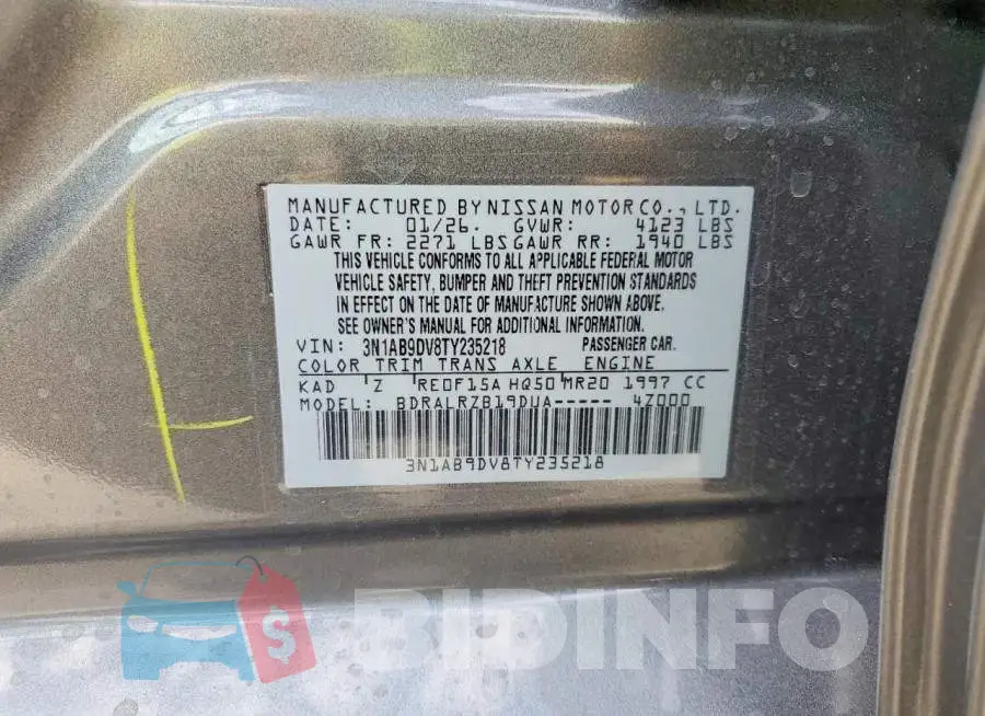 3N1AB9DV8TY235218 Photo# 12