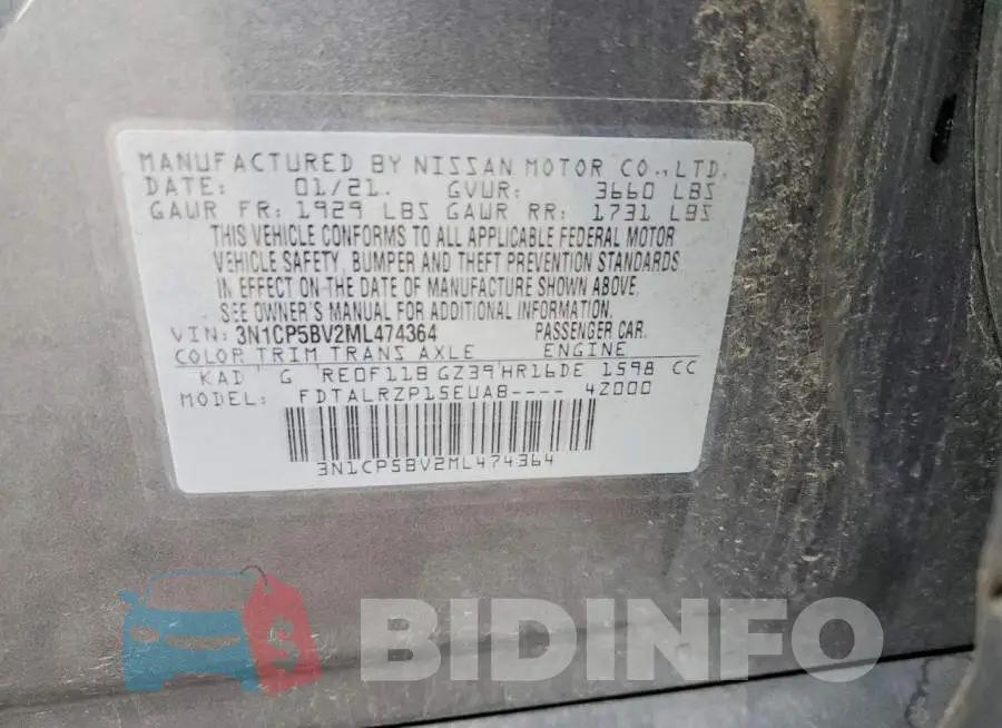 3N1CP5BV2ML474364 Photo# 13